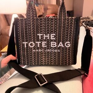 Marc Jacobs Black and Tan Jacquard TOTE Bag